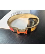 Hermes Clic H Orange Fall Rainbow Enamel Hardware Bracelet Cuff - $4,601.88 MXN