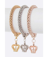 CZ Crown Charm Popcorn Bracelet Set - $21.40 CAD