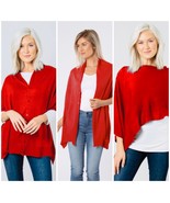 Simply Noelle bordeaux wrap shawl pashmina red 5 button - $619.82 MXN