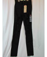 NWT Levi&#39;s Mile High Super Skinny 00 Med W24 L30 Black Slim Through Hip ... - $20.89