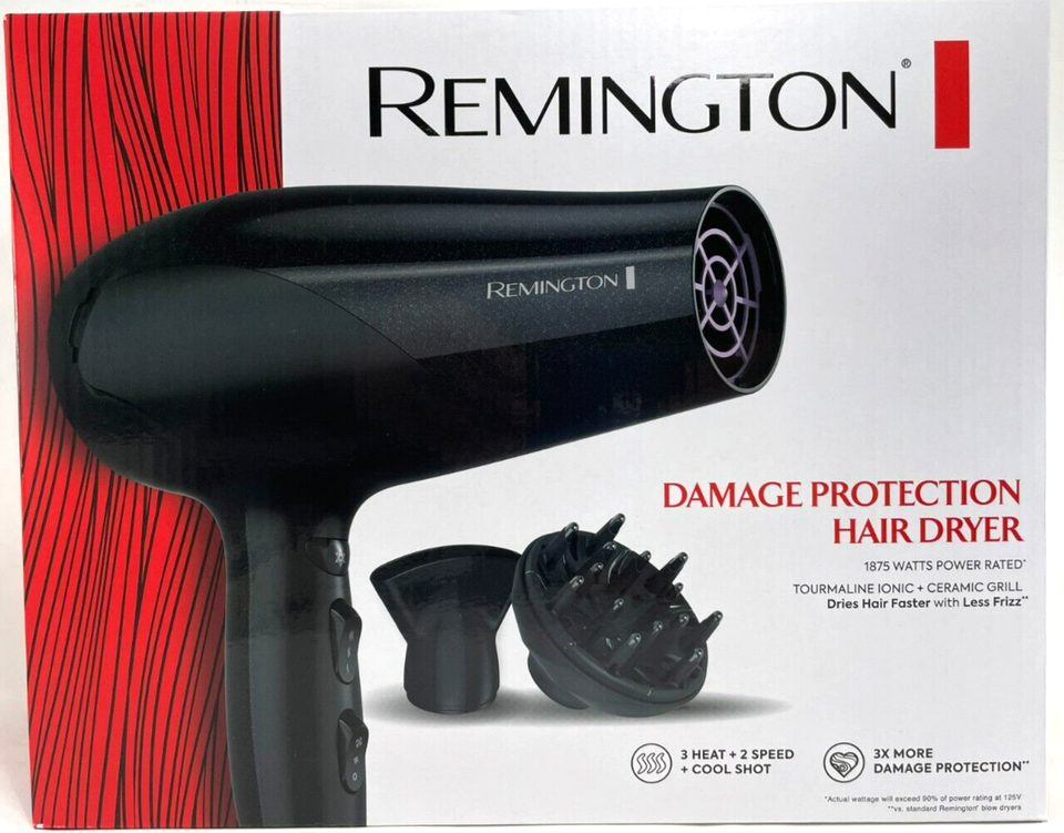 Remington - D3193 - High Speed Hair Dryer with Diffuser - Black - £34.71 GBP