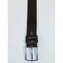 Men's Belt By PICCODER Turkey Genuine Leather Embossed Crocodile 8100 Brown image 3