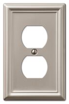Amerelle Chelsea Brushed Nickel 1 gang Stamped Steel Duplex Wall Plate - $8.95