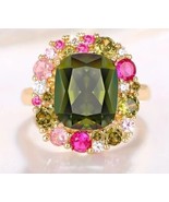 May Birthstone Ring: Celebrate with Stunning 18k Gold Plated Inlaid Emer... - £12.16 GBP+