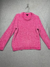 Talbots Chenille Pullover Sweater Womens Petite L Comfy Cozy Barbiecore Soft - £29.03 GBP