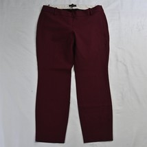 J.CREW 4 Maroon Red Minnie Side Zip Skinny Ankle Stretch Womens Dress Pants - £19.65 GBP