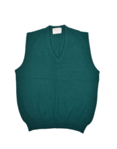 Vintage Lord Jeff Sweater Vest Mens M Green V Neck Jumper Acrylic Royal USA - £15.09 GBP