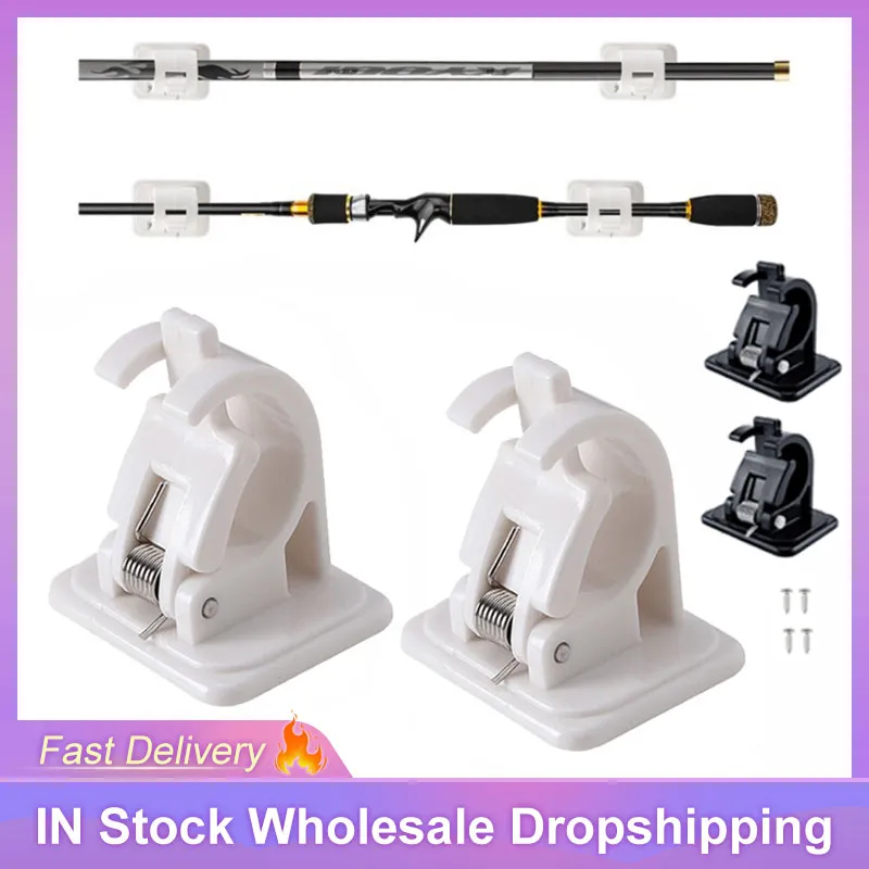 1pair Wall Mounted Fishing Rod Storage Clip Clamps Holder Rack Organizer For Wal - £83.05 GBP