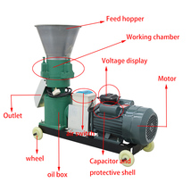  6mm Cattle Sheep Pigs Horses Feed Pellet Mill Machine 220V 4.5kw 200KG/h  - $745.00
