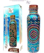 Copper Bottle Hand Painted Capacity -950 ML/33 Oz for Water Storage/Yoga... - $49.99