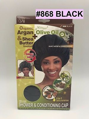 QFITT ORGANIC ARGAN ,OLIVE OIL TREATRED DELUXE SHOWER &amp; CONDITIONING CAP... - $3.99