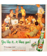 1954 7Up Seven Up Soft Drink Advertisement Pop Soda Beach Scene Vintage ... - €34,74 EUR