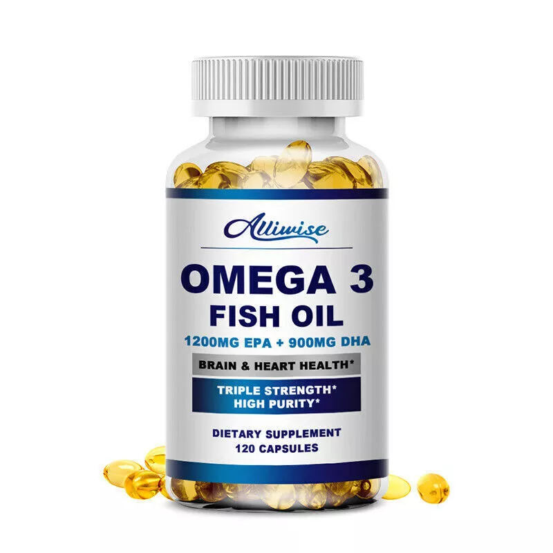 120 Pills Omega 3 Fish Oil Capsules 3x Strength 3600mg EPA &amp; DHA Highest Potency - £31.91 GBP
