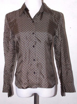 Ann Taylor Loft Womens Top Size 2 Button Down Geometric Silk Career Work Evening - $19.99