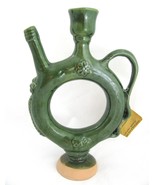 Kale Green Vinegar Round Decanter Carafe Pottery Vtg Ceramic Antique Art... - £25.72 GBP