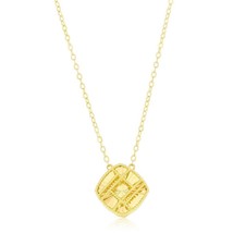 14K Yellow Gold, Diamond-Shaped Beaded Outline D-C Necklace - £418.53 GBP
