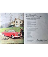 Lark by Studebaker Coupe Dogs Terrier Couple red 2 page ad-1962 Vintage ... - $278.64 MXN