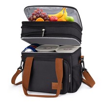 Lunch Box For Men, 17L Insulated Cooler Lunch Bag Women Expandable Double Deck L - £42.47 GBP