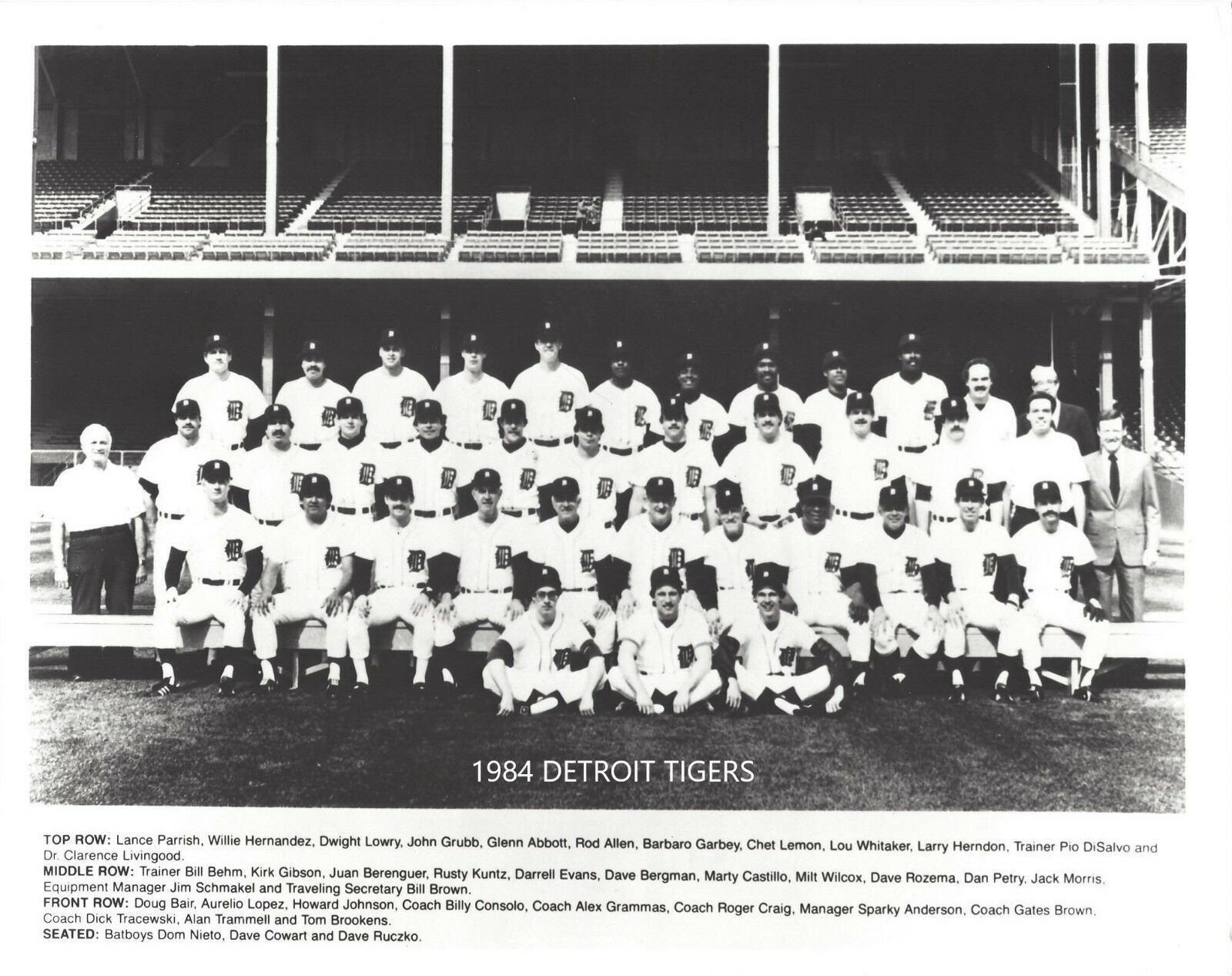 Primary image for 1984 DETROIT TIGERS 8X10 TEAM PHOTO BASEBALL PICTURE MLB