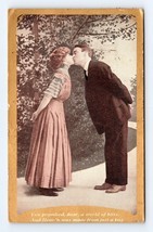 Couple Kissing In A World of Bliss Gilt 1909 DB Postcard N2 - £3.23 GBP