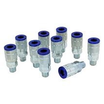 Milton 786TC ColorFit Couplers, T-style Blue, 1/4&quot; NPT Male, Box of 10 - £23.73 GBP