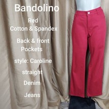Bandolino Red Cotton &amp; Spandex Denim Jeans Size 10 - $26.00 CAD