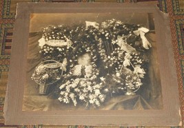 ~1880 Funeral Floral Display Cabinet Card photo 12&quot; x 10&quot; Odd Fellows IOOF - £27.33 GBP