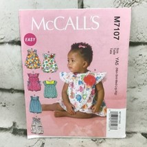 McCall&#39;s M7107 Gathered Rompers w Snap Crotch Tulip Overlay Sz NB-XL UNCUT - $9.89