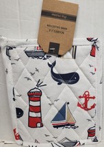 Tapestry Jumbo Pot Holder(8x8&quot;)NAUTICAL,LIGHTHOUSE,BOATS,WHALE,ANCHOR,Ma... - $6.92