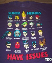 Funny Dc Comics Super Heroes T-Shirt Mens 2XL Batman Flash Penguin Darkseid - £15.90 GBP