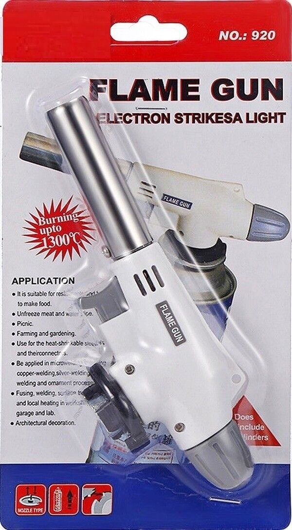 Adjustable Butane FLAME Gun BLOW TORCH HEAD w/ Electronic Trigger ignition 920 - $30.66