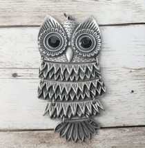 Large Silver Tone Owl Pendant Moving Pendant (No Chain Included) - £11.98 GBP