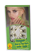 Glow In The Dark Spider Finger Nails With Adhesive - £6.23 GBP