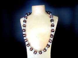 Venetian Murano Glass Bead Necklace 19 Inches - 24 Inches Vintage 1970s - $60.00