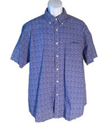 DANIEL CREMIEUX Men&#39;s Short Sleeve Button Floral Shirt Purple XL - $15.02 CAD