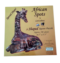 SunsOut Shaped Jigsaw Puzzle African Spots Giraffe Eco 700 pieces By Lor... - $18.78