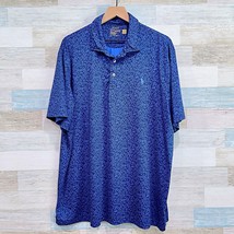 POLO Ralph Lauren Performance Golf Tech Polo Shirt Blue Floral Print Mens XL - £38.82 GBP