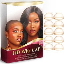 Breathable Transparent Ultra-Thin Invisible Sheer Skinlike Wig Cap 10 Pieces NEW - £10.05 GBP