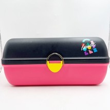 Large Vintage Caboodles Tiered Makeup Case Black Pink Mirror Tray Insert - £31.89 GBP