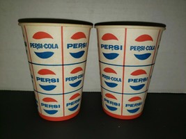 2 Pepsi Cola 8 oz Waxed Soda Cups New Old Unused Stock G11 - £11.98 GBP