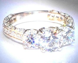 2.50 Ct Round Diamond Brilliant Bridal Engagement Ring 14K White Gold Finish Mom - £277.52 GBP