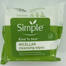 Simple Kind to Skin Micellar Cleansing Wipes 25 Ct Makeup Mascara Remover - £3.18 GBP