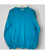 Vintage 1990s Lee Sweatshirt Crewneck Pullover Blue Turquoise XL LS Top G - £42.05 GBP