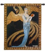 43x53 SORTILEGES Woman Phoenix Bird Tapestry Wall Hanging - €151,44 EUR
