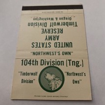 Vintage Matchbook Cover Matchcover US Army Reserve 104th Division OR WA - £3.19 GBP