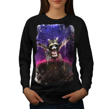 Wellcoda Racoon Cute Space Womens Sweatshirt, Funny Casual Pullover Jumper - £22.86 GBP+