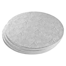Cake Boards Rounds 3Pc 14&quot; Silver Foil Pizza Base Disposable Cake Drums Paper - £28.46 GBP