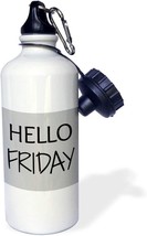 Hello Friday Black Lettering On Gray Background Sports Water Bottle 21 o... - £43.71 GBP