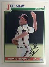 Jeff Shaw Signed Autographed 1991 Score Rookie Baseball Card - Cleveland Indians - £11.96 GBP