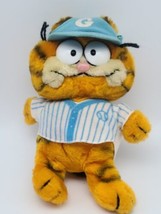 VTG 1981 Baseball Garfield Blue Striped SHIRT Letter G Fun Farm 8&quot; Plush *CLEAN* - £26.93 GBP